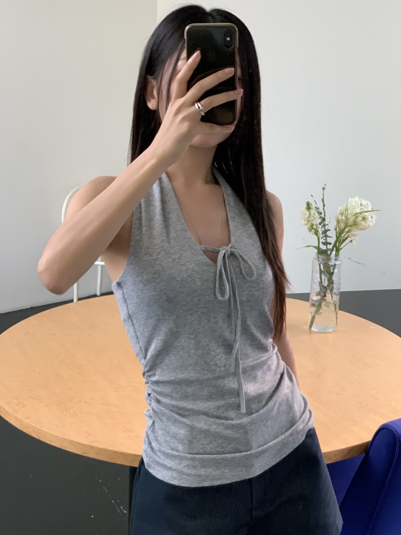 MURMUR直郵韓國代購㊣女裝新品時尚人氣休閑熱賣吊帶背心褶皺MURMUR吊帶/背心