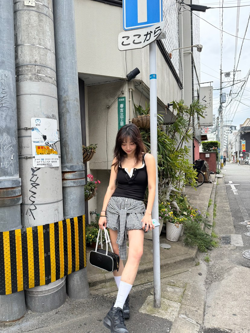 SOLAR韓國㊣直郵東大門代購女裝新款推薦25春夏短裙格紋半身裙SOLAR短裙