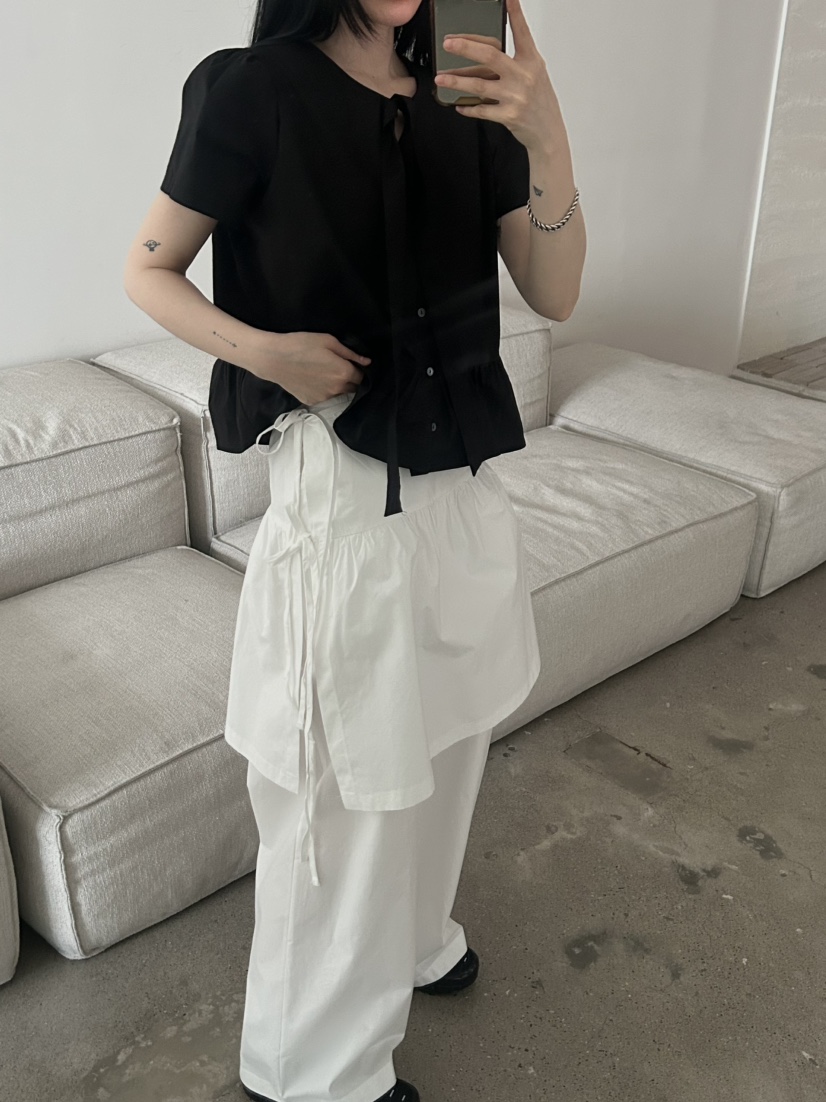 BUCKLE韓國㊣直郵東大門代購女裝新款熱賣推薦襯衫蕾絲衫棉質BUCKLE襯衫/蕾絲衫