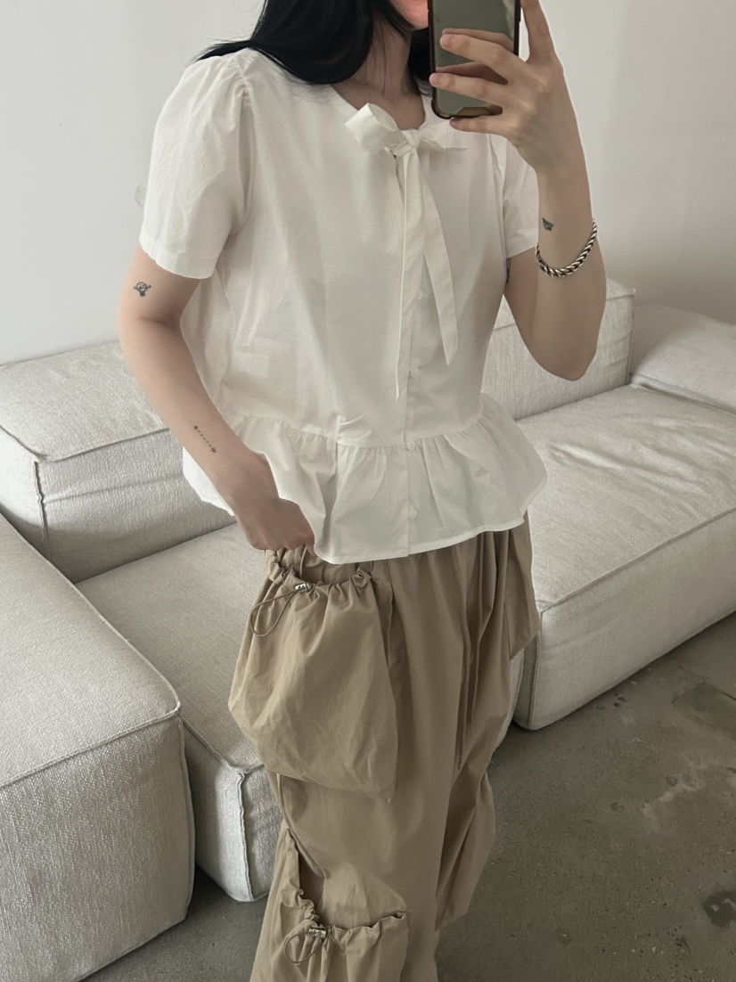 BUCKLE韓國㊣直郵東大門代購女裝新款熱賣推薦襯衫蕾絲衫棉質BUCKLE襯衫/蕾絲衫