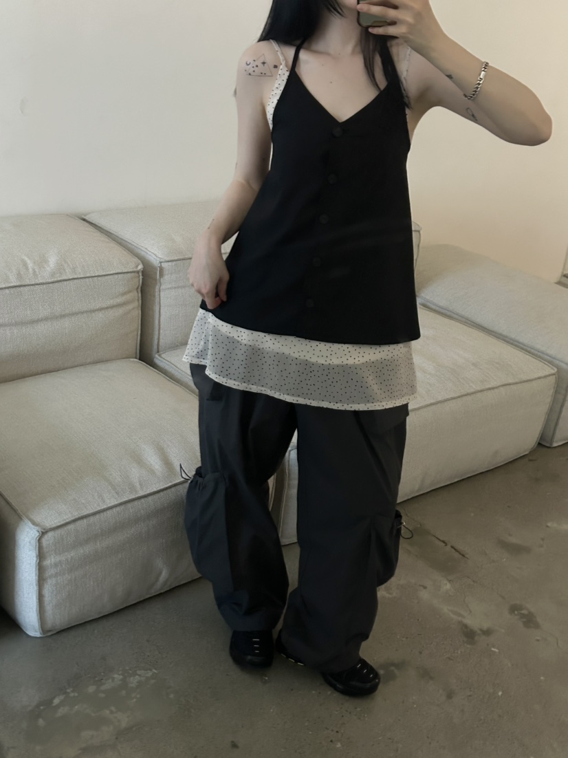BUCKLE韓國直郵㊣東大門實拍女裝新品時尚休閑推薦吊帶背心BUCKLE吊帶/背心