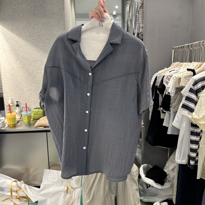 AMOEBA韓國直郵㊣女裝新品熱賣休閑25春夏時尚推薦襯衫蕾絲衫AMOEBA襯衫/蕾絲衫圖色2
