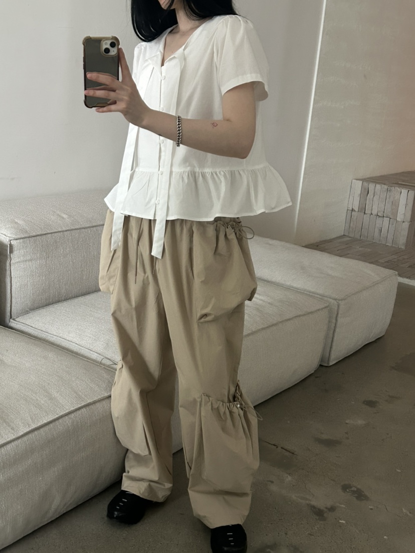 BUCKLE直郵韓國代購㊣女裝新品25春夏人氣推薦時尚休閑休閑褲BUCKLE休閑褲