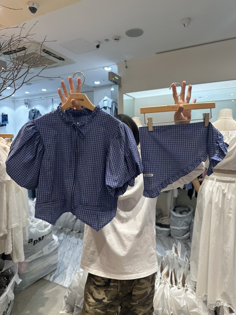 MIENNE韓國直郵㊣東大門實拍女裝新款25春夏人氣時尚套裝格紋MIENNE套裝