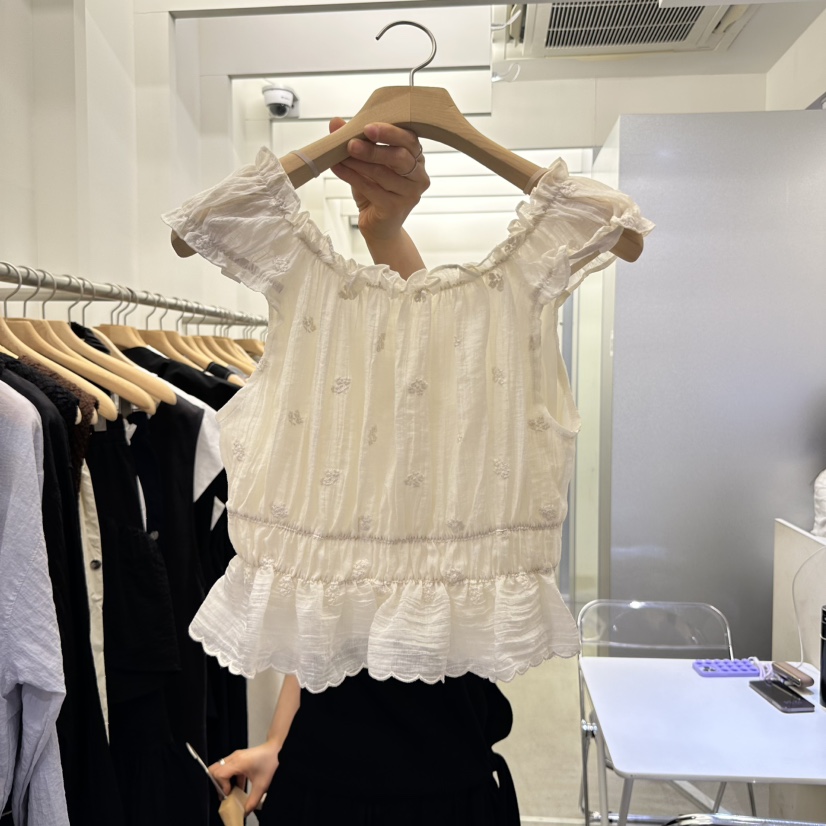 AMON直郵韓國代購㊣女裝新品推薦人氣25春夏休閑襯衫蕾絲衫AMON襯衫/蕾絲衫