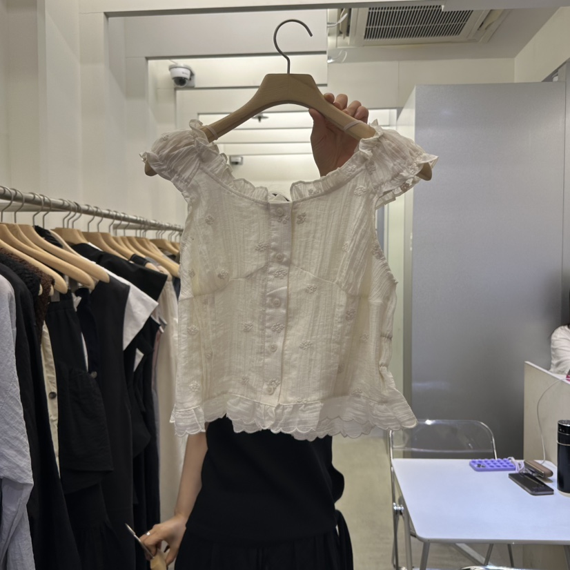 AMON直郵韓國代購㊣女裝新品推薦人氣25春夏休閑襯衫蕾絲衫AMON襯衫/蕾絲衫