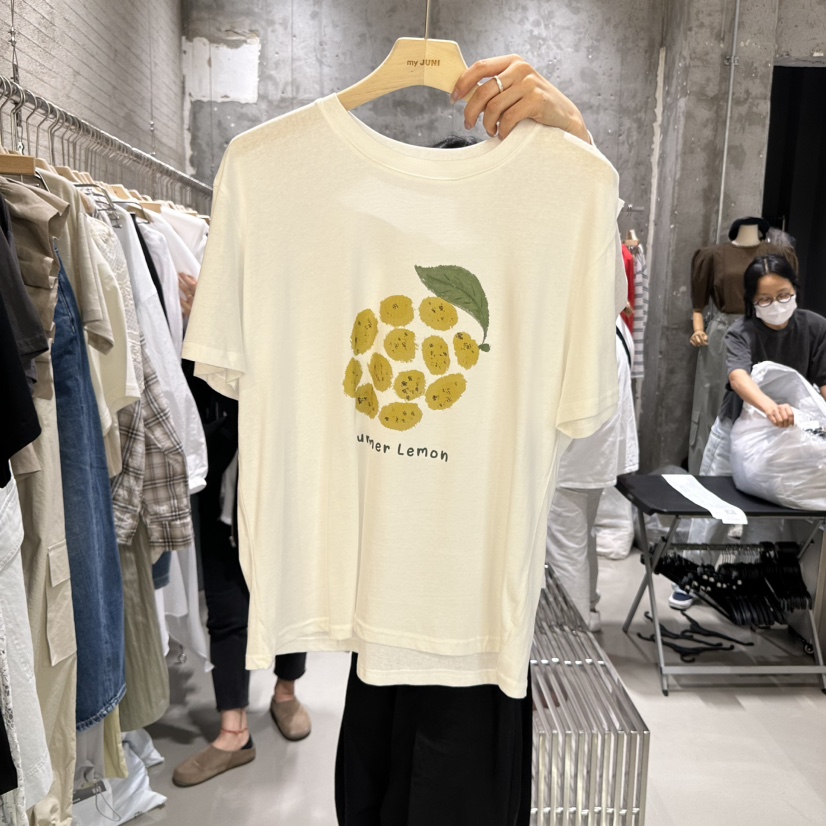 JUNI韓國直郵㊣女裝新款推薦時尚熱賣人氣休閑25春夏T恤my juniT恤圖色1