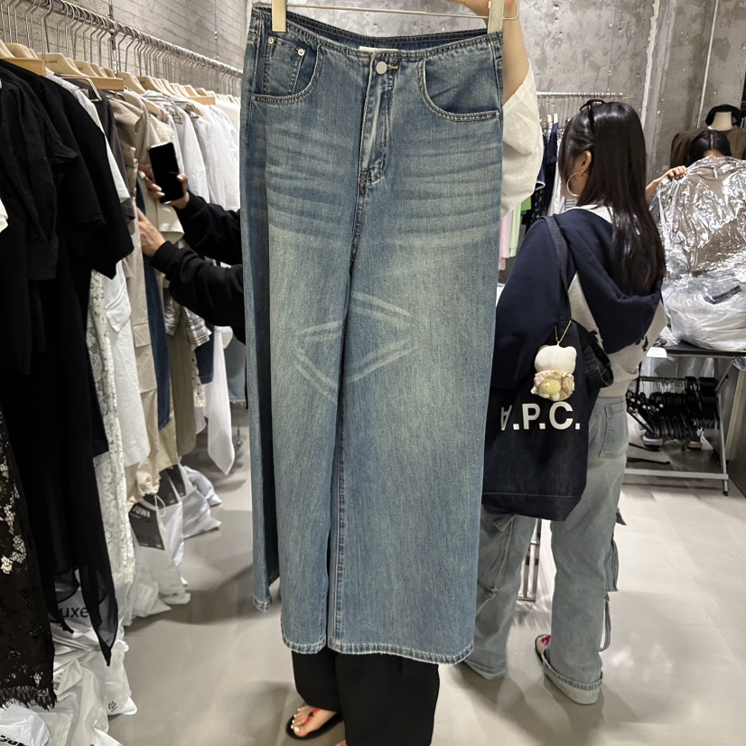 JUNI韓國直郵㊣東大門實拍女裝新品25春夏推薦人氣休閑牛仔褲my juni牛仔褲
