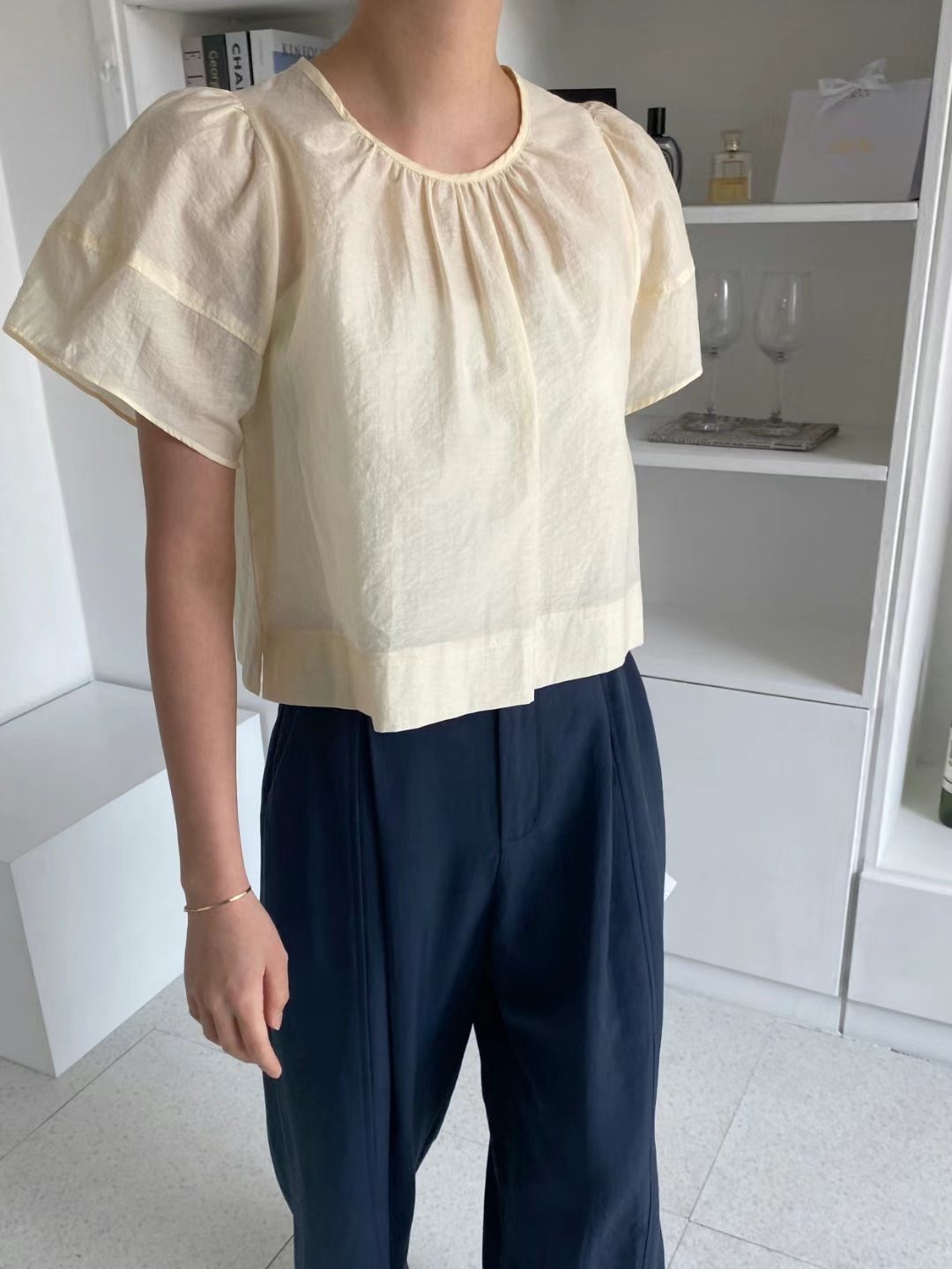 MARFA-말파-T韓國直郵㊣女裝新品推薦人氣25春夏襯衫蕾絲衫MARFA-T襯衫/蕾絲衫