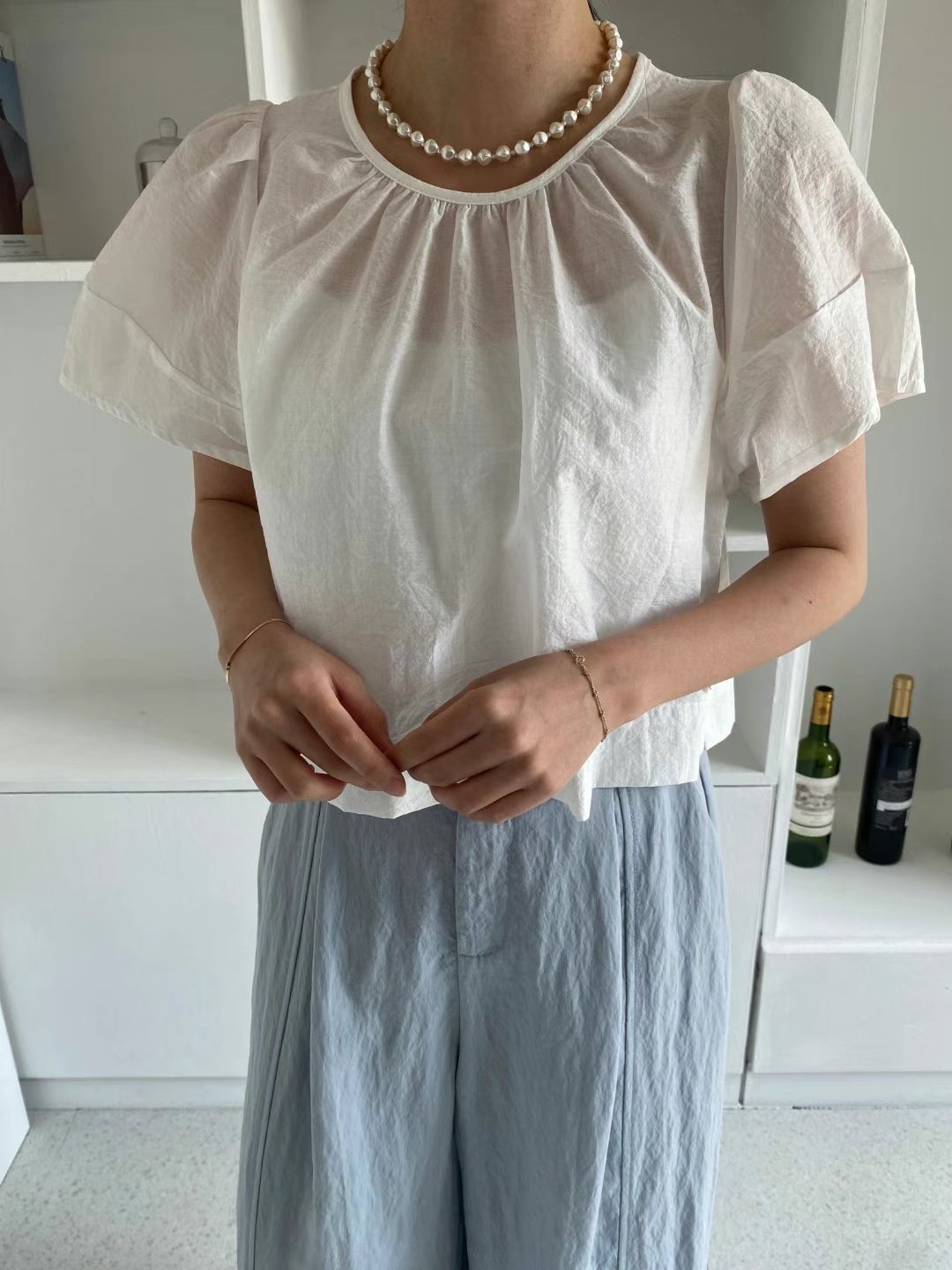 MARFA-말파-T韓國直郵㊣女裝新品推薦人氣25春夏襯衫蕾絲衫MARFA-T襯衫/蕾絲衫圖色2