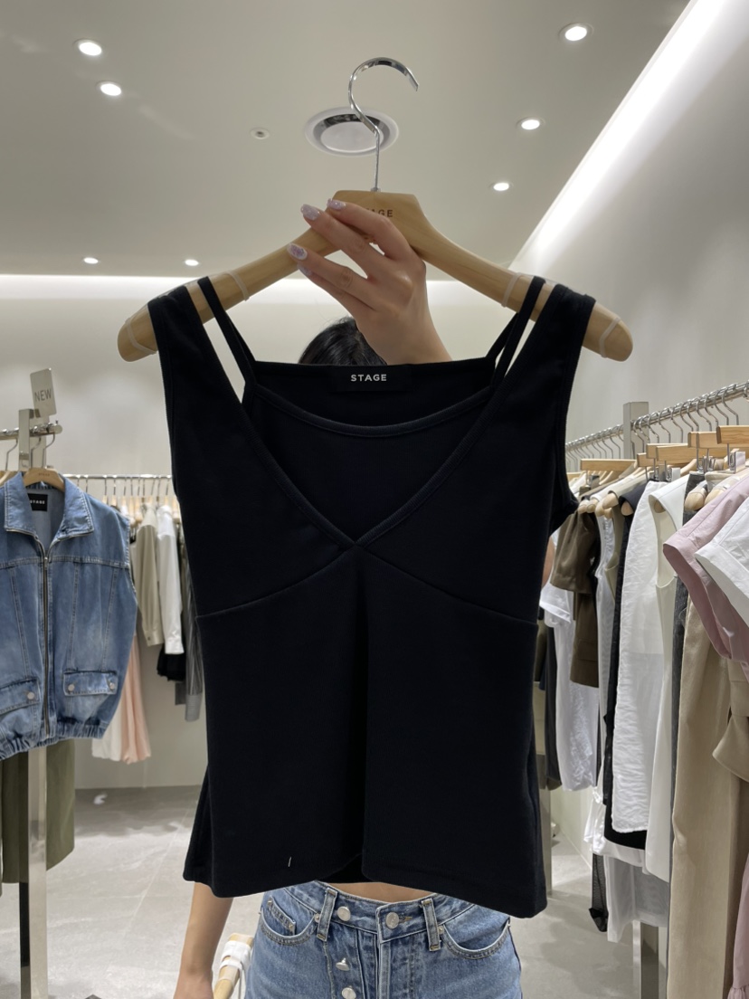 STAGE韓國直郵㊣女裝新品時尚休閑熱賣推薦25春夏人氣吊帶背心STAGE吊帶/背心圖色2