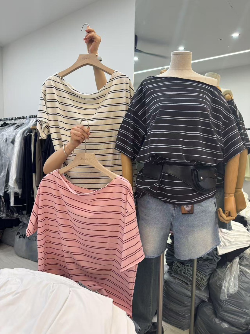 CEDARWOOD直郵韓國代購㊣女裝新品熱賣25春夏T恤不含腰帶露肩CEDARWOODT恤