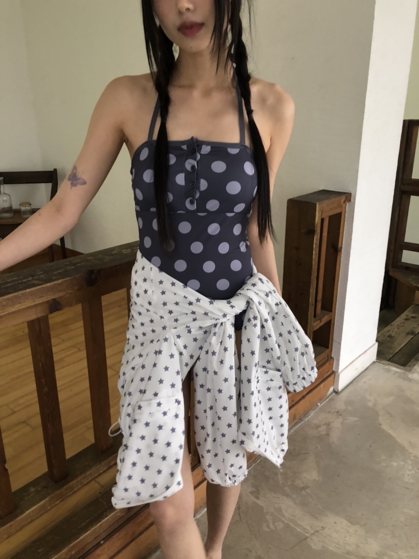 FLASH韓國直郵㊣東大門實拍女裝新品熱賣休閑推薦25春夏泳裝I LOVE ME泳裝