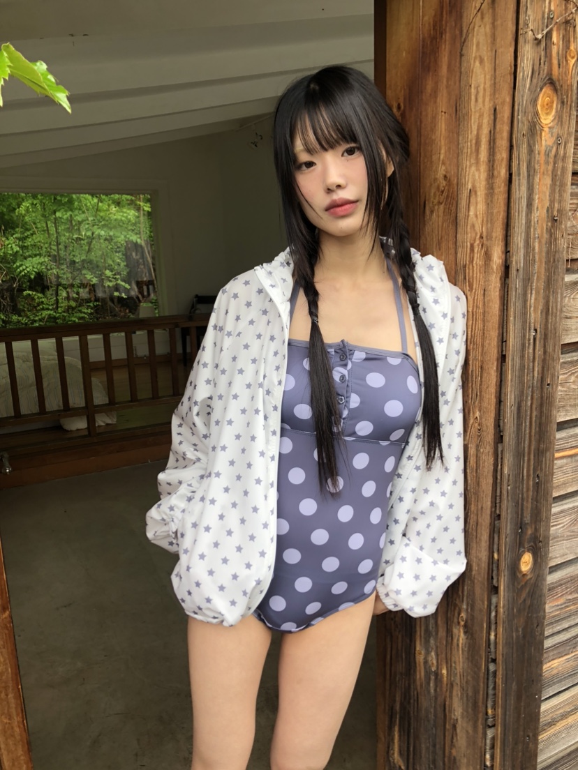 FLASH韓國直郵㊣東大門實拍女裝新品熱賣休閑推薦25春夏泳裝I LOVE ME泳裝