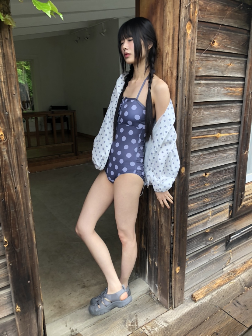 FLASH韓國直郵㊣東大門實拍女裝新品熱賣休閑推薦25春夏泳裝I LOVE ME泳裝