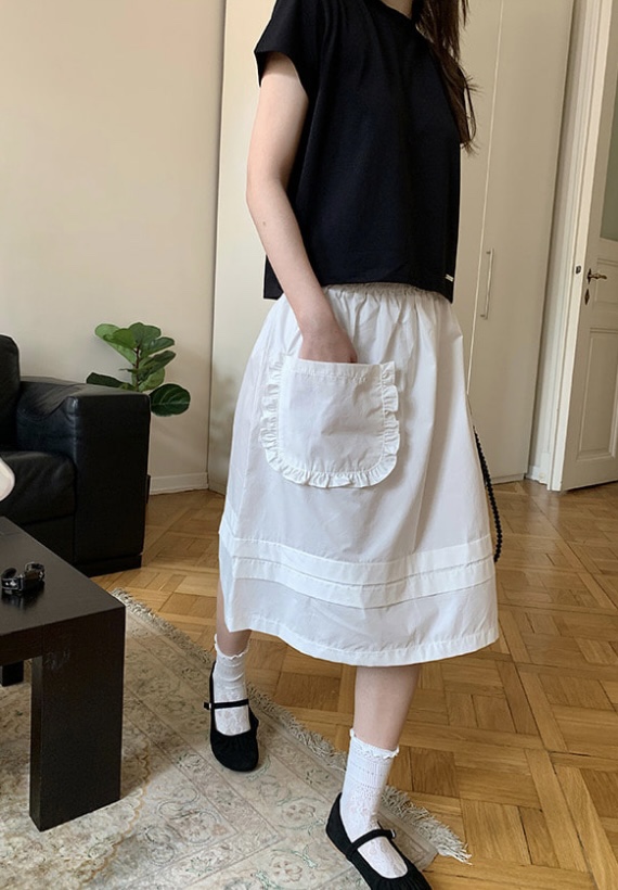 I I直郵韓國代購㊣女裝新款休閑時尚人氣半身裙中短裙口袋ITSSONG半身裙/中短裙