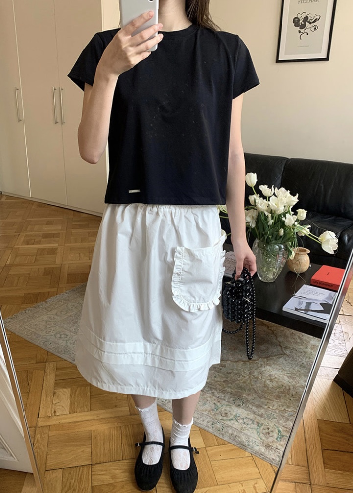 I I直郵韓國代購㊣女裝新款休閑時尚人氣半身裙中短裙口袋ITSSONG半身裙/中短裙