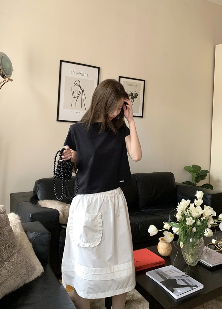 I I直郵韓國代購㊣女裝新款休閑時尚人氣半身裙中短裙口袋ITSSONG半身裙/中短裙
