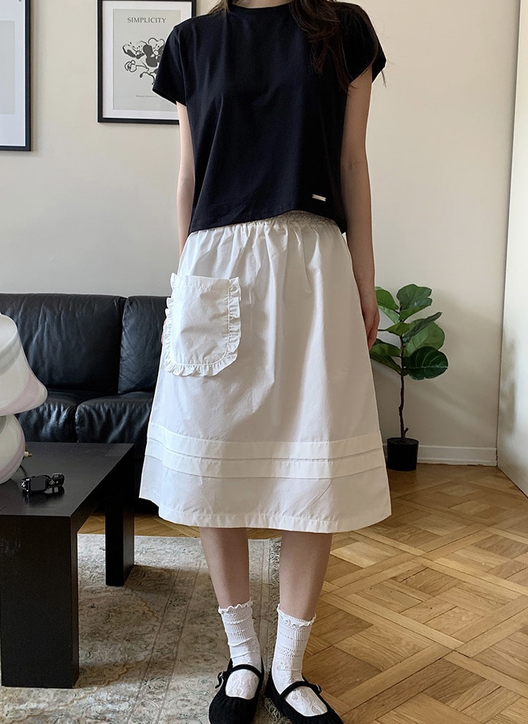 I I直郵韓國代購㊣女裝新款休閑時尚人氣半身裙中短裙口袋ITSSONG半身裙/中短裙