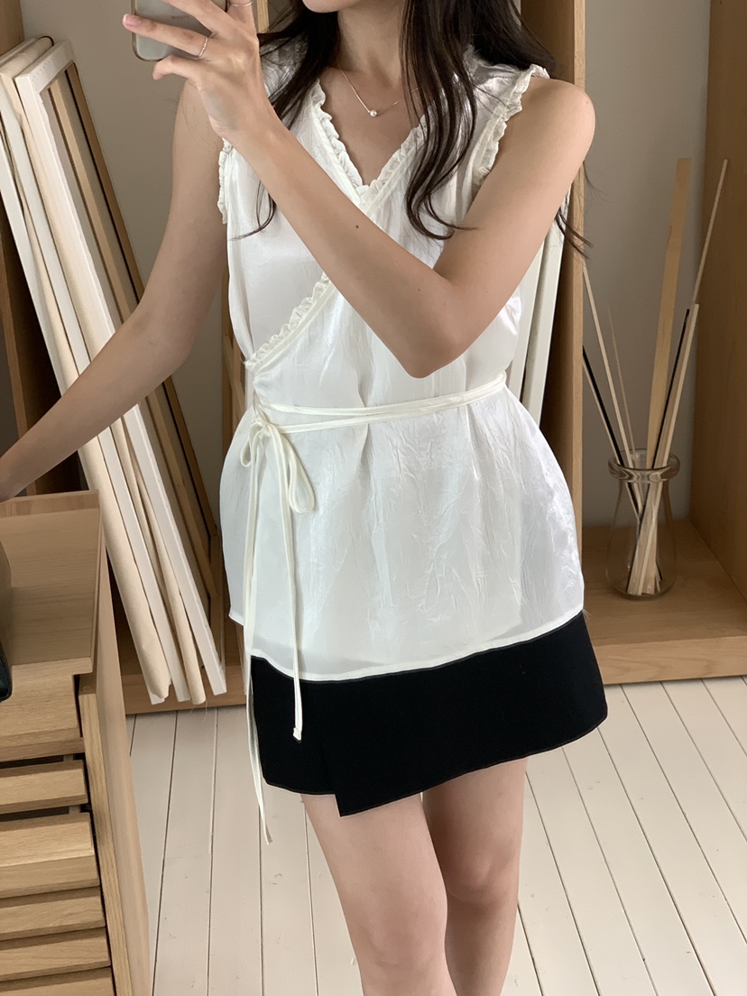 FRILL-T韓國直郵㊣女裝新款推薦人氣熱賣25春夏休閑吊帶背心FRILL-T吊帶/背心