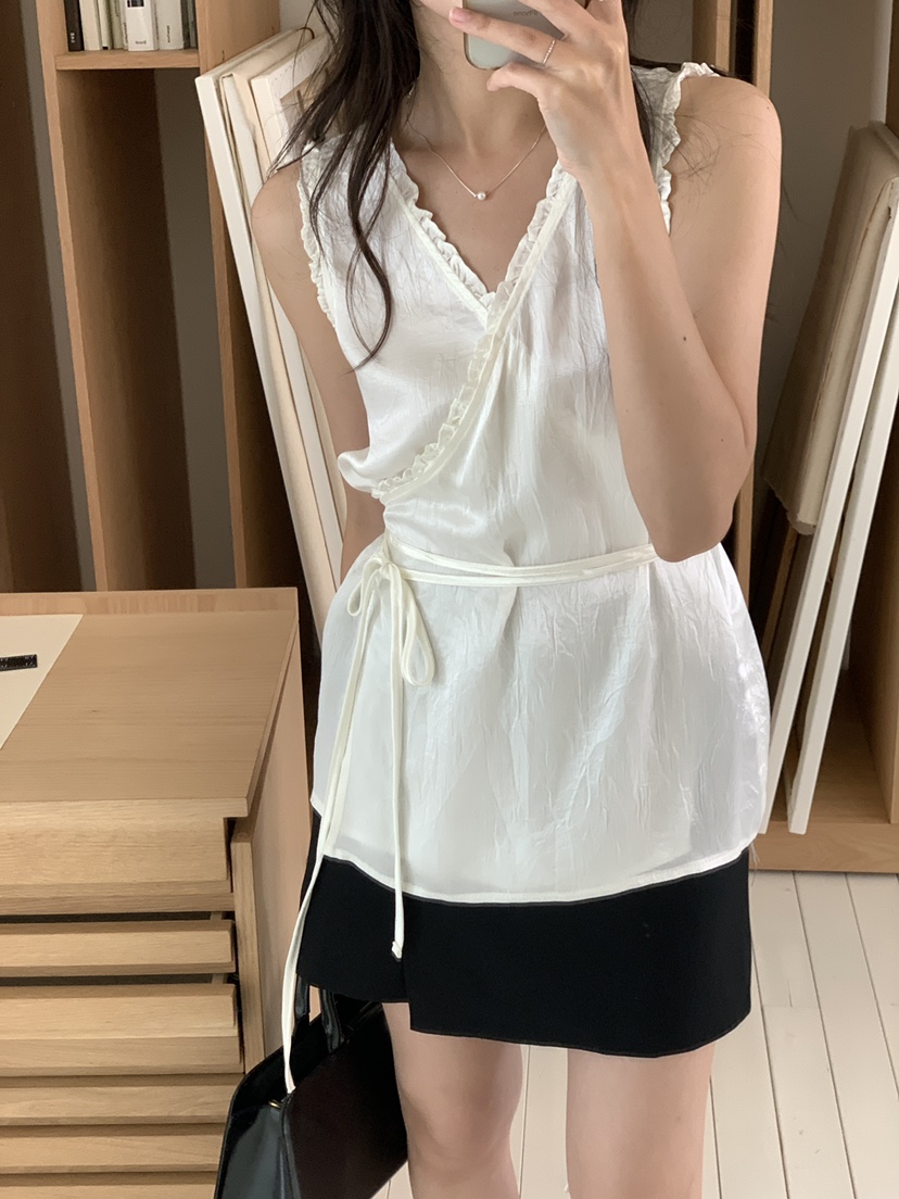 FRILL-T韓國直郵㊣女裝新款推薦人氣熱賣25春夏休閑吊帶背心FRILL-T吊帶/背心