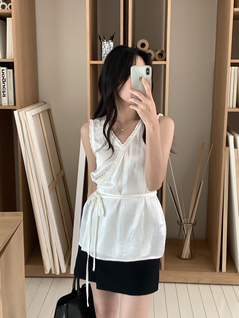 FRILL-T韓國直郵㊣女裝新款推薦人氣熱賣25春夏休閑吊帶背心FRILL-T吊帶/背心