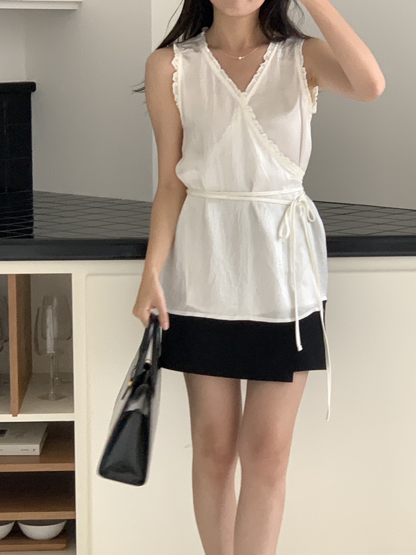 FRILL-T韓國直郵㊣女裝新款推薦人氣熱賣25春夏休閑吊帶背心FRILL-T吊帶/背心