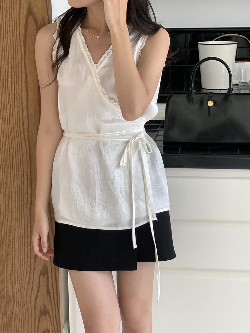 FRILL-T韓國直郵㊣女裝新款推薦人氣熱賣25春夏休閑吊帶背心FRILL-T吊帶/背心
