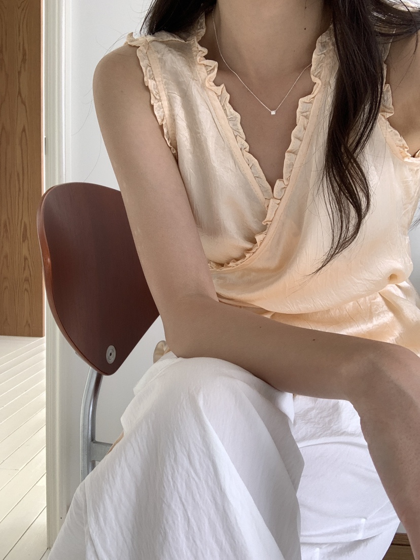 FRILL-T韓國直郵㊣女裝新款推薦人氣熱賣25春夏休閑吊帶背心FRILL-T吊帶/背心