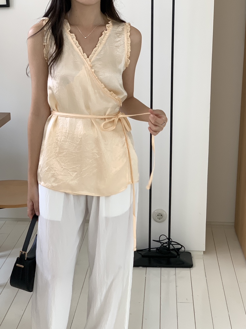 FRILL-T韓國直郵㊣女裝新款推薦人氣熱賣25春夏休閑吊帶背心FRILL-T吊帶/背心