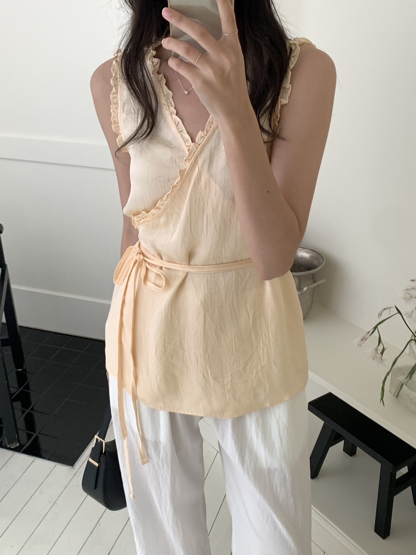 FRILL-T韓國直郵㊣女裝新款推薦人氣熱賣25春夏休閑吊帶背心FRILL-T吊帶/背心圖色2