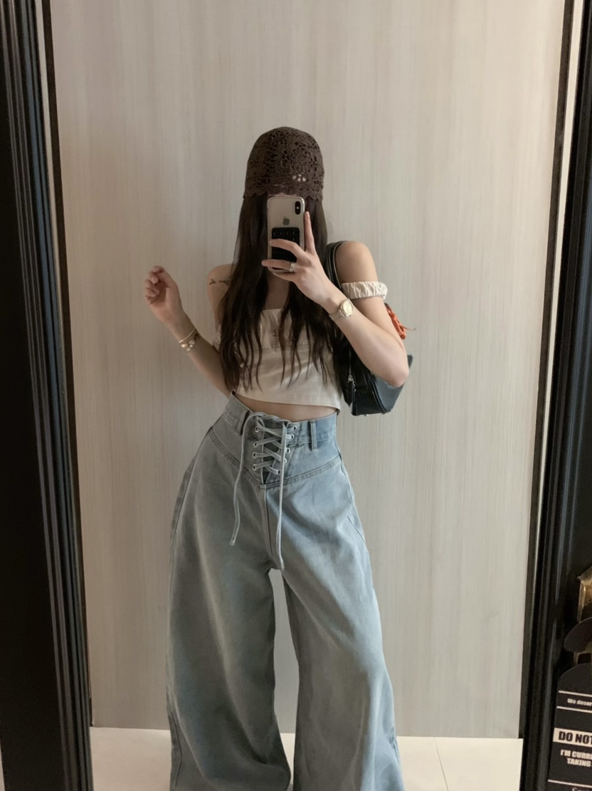 VIRKIN直郵韓國代購㊣女裝新品推薦人氣時尚25春夏休閑牛仔褲VIRKIN牛仔褲