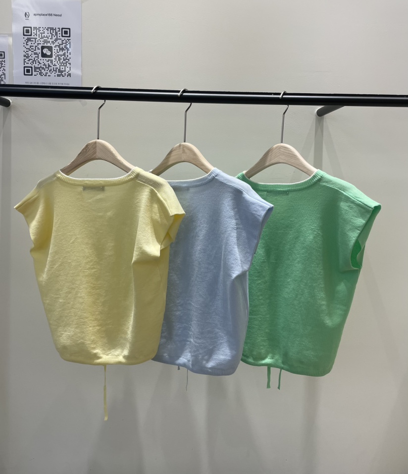 NEOUL直郵韓國代購㊣女裝新品人氣熱賣推薦休閑時尚25春夏針織衫NEOUL/ahin雙領標簽針織衫