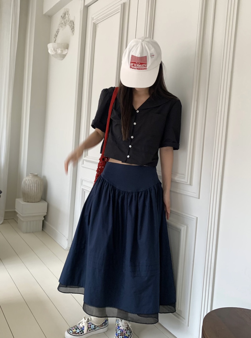 PEBBLE韓國㊣直郵東大門代購女裝新款25春夏襯衫蕾絲衫透明PEBBLE/LAYER襯衫/蕾絲衫