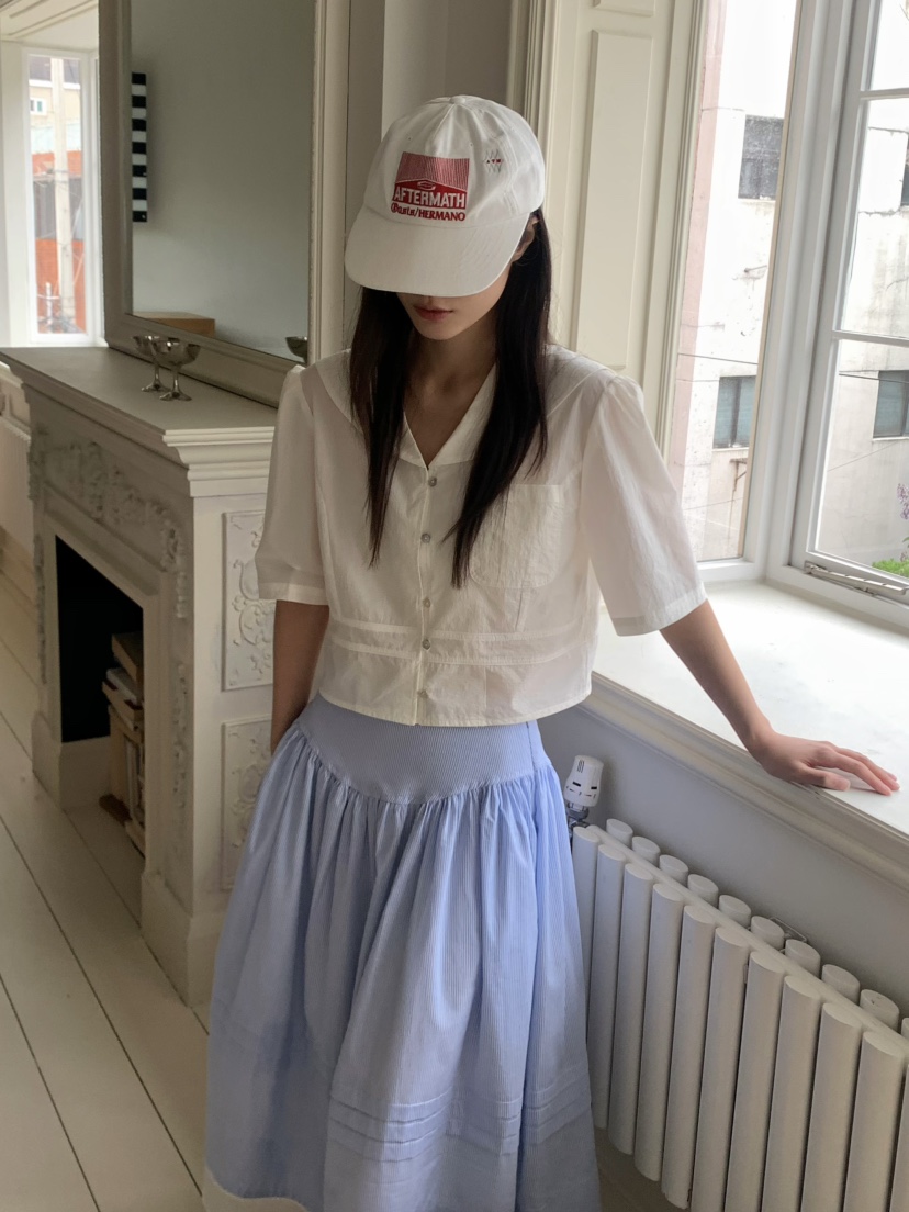 PEBBLE韓國㊣直郵東大門代購女裝新款25春夏襯衫蕾絲衫透明PEBBLE/LAYER襯衫/蕾絲衫