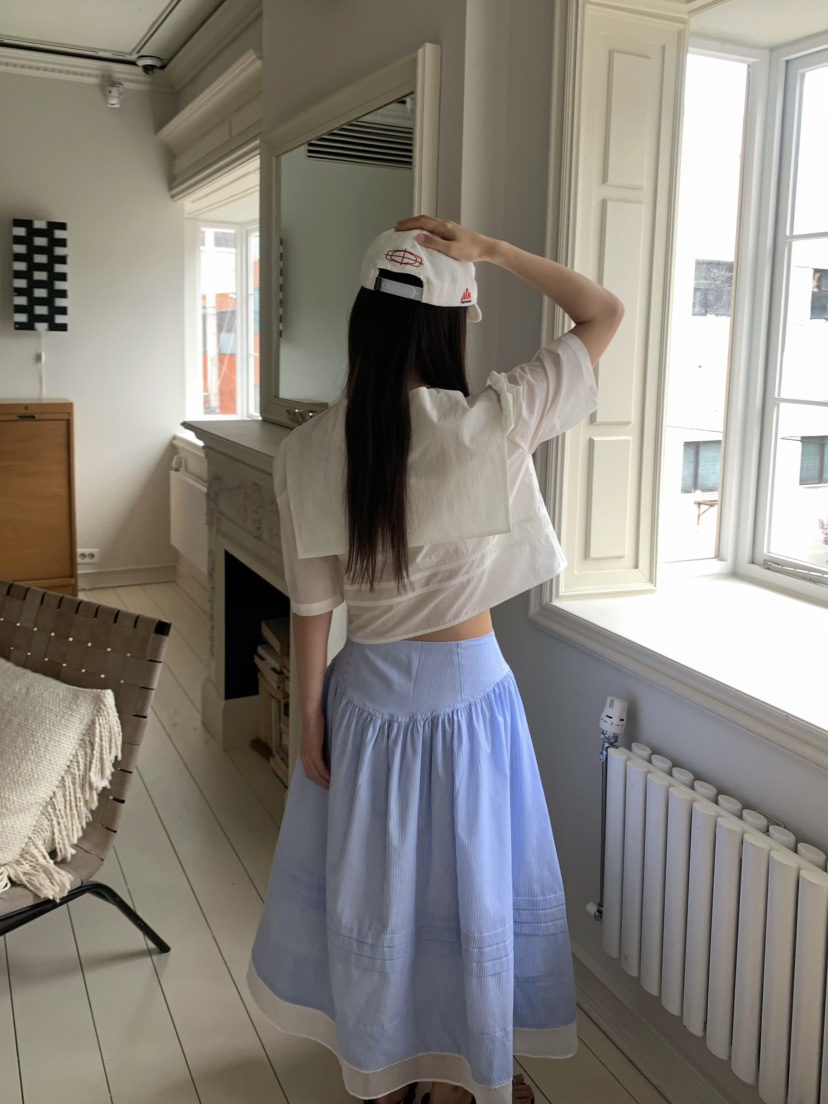 PEBBLE韓國㊣直郵東大門代購女裝新款25春夏襯衫蕾絲衫透明PEBBLE/LAYER襯衫/蕾絲衫