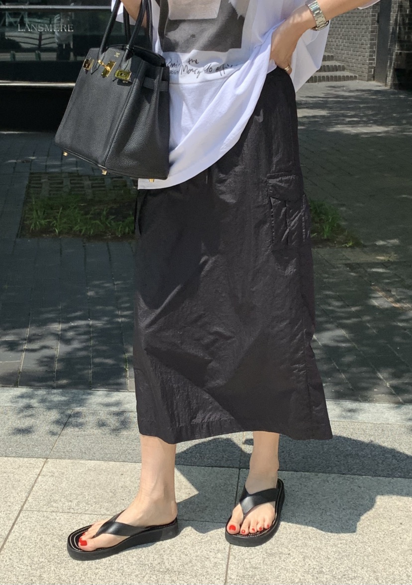 COURGETTE韓國直郵㊣女裝新款25春夏熱賣推薦人氣休閑長裙口袋COURGETTE長裙
