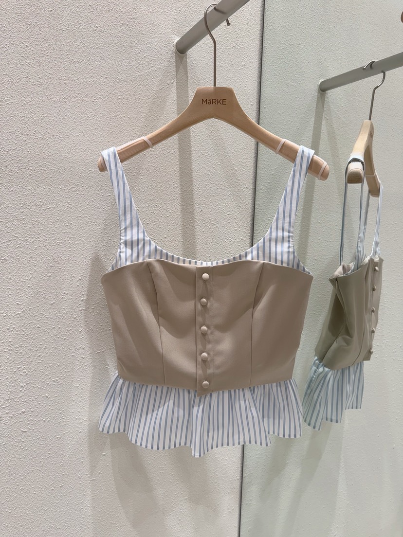 MARKE-P直郵韓國代購㊣女裝新品休閑人氣吊帶背心緊身紐扣MARKE-P吊帶/背心