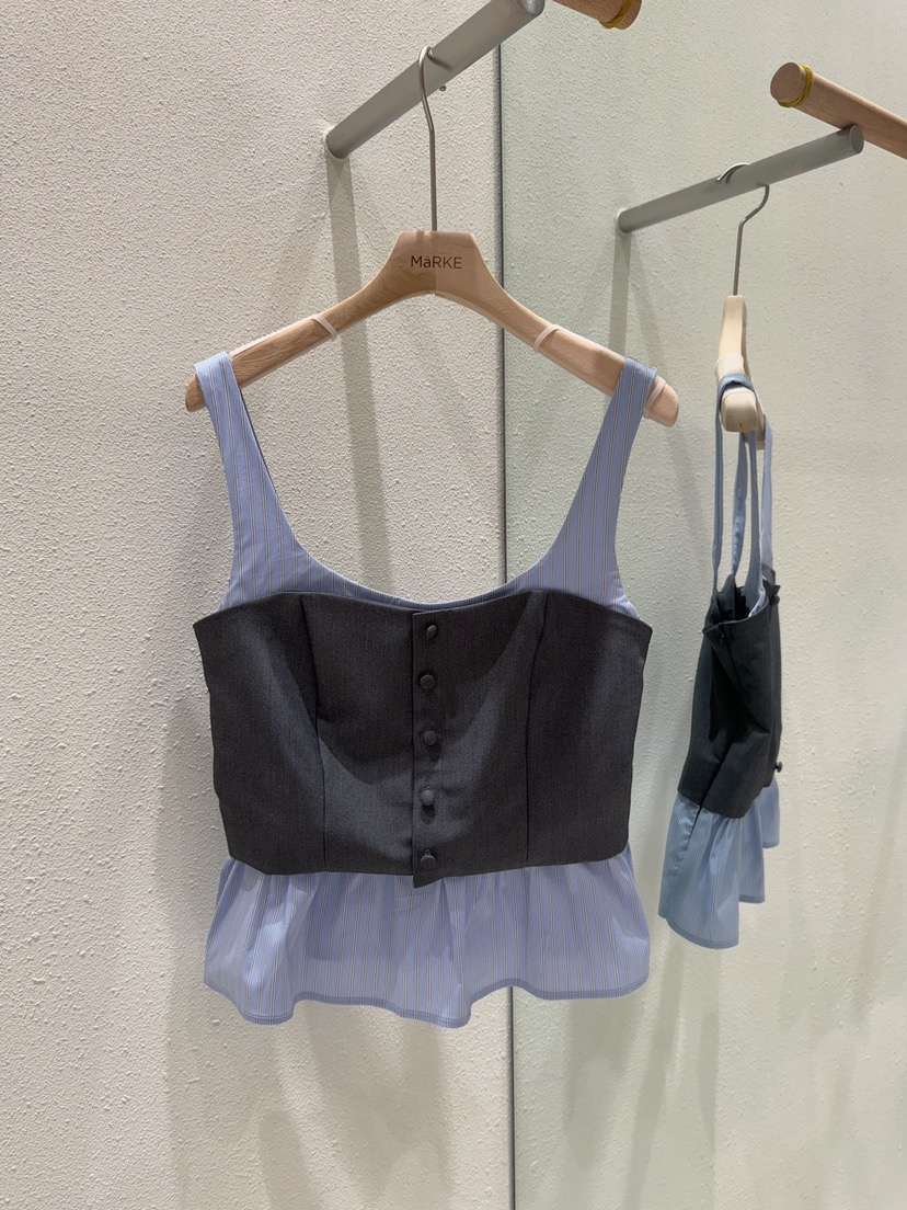 MARKE-P直郵韓國代購㊣女裝新品休閑人氣吊帶背心緊身紐扣MARKE-P吊帶/背心圖色2