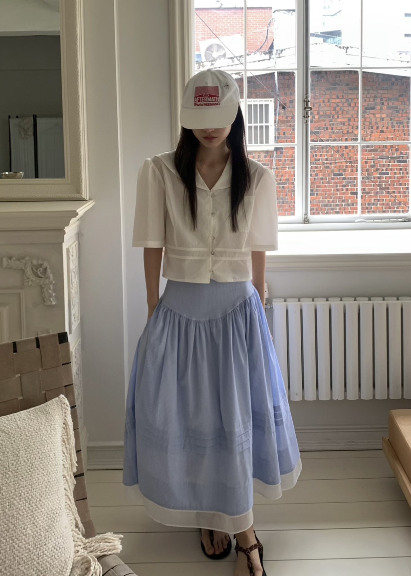 PEBBLE韓國直郵㊣東大門實拍女裝新款推薦休閑25春夏人氣長裙PEBBLE/LAYER長裙