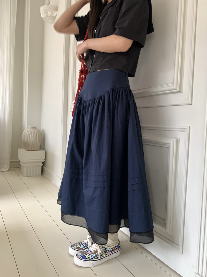 PEBBLE韓國直郵㊣東大門實拍女裝新款推薦休閑25春夏人氣長裙PEBBLE/LAYER長裙