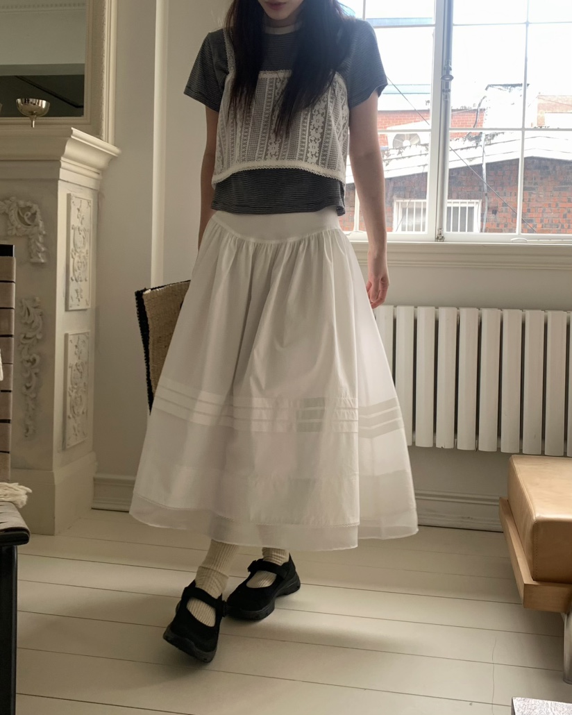 PEBBLE韓國直郵㊣東大門實拍女裝新款推薦休閑25春夏人氣長裙PEBBLE/LAYER長裙