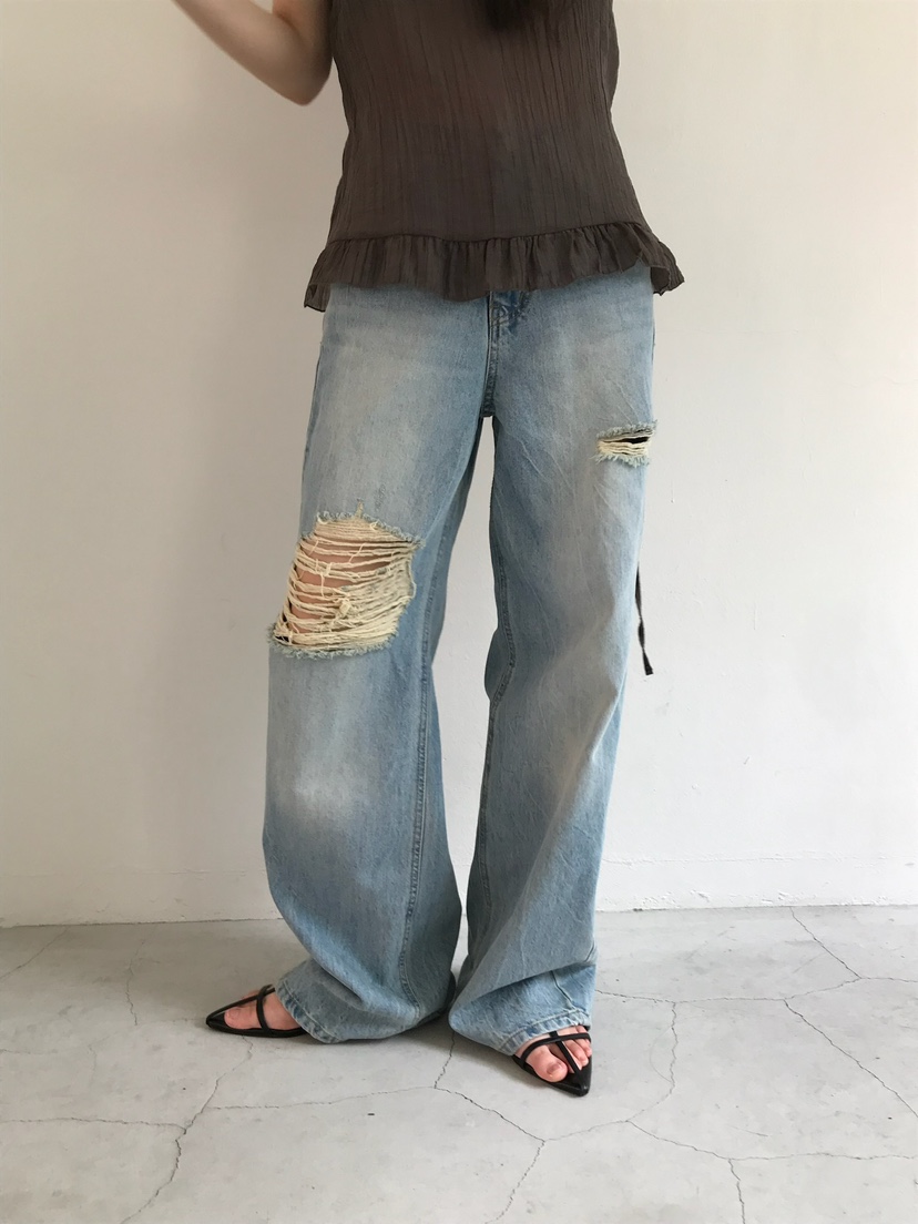 ESCHER韓國直郵㊣東大門實拍女裝新品推薦25春夏熱賣牛仔褲ESCHER牛仔褲