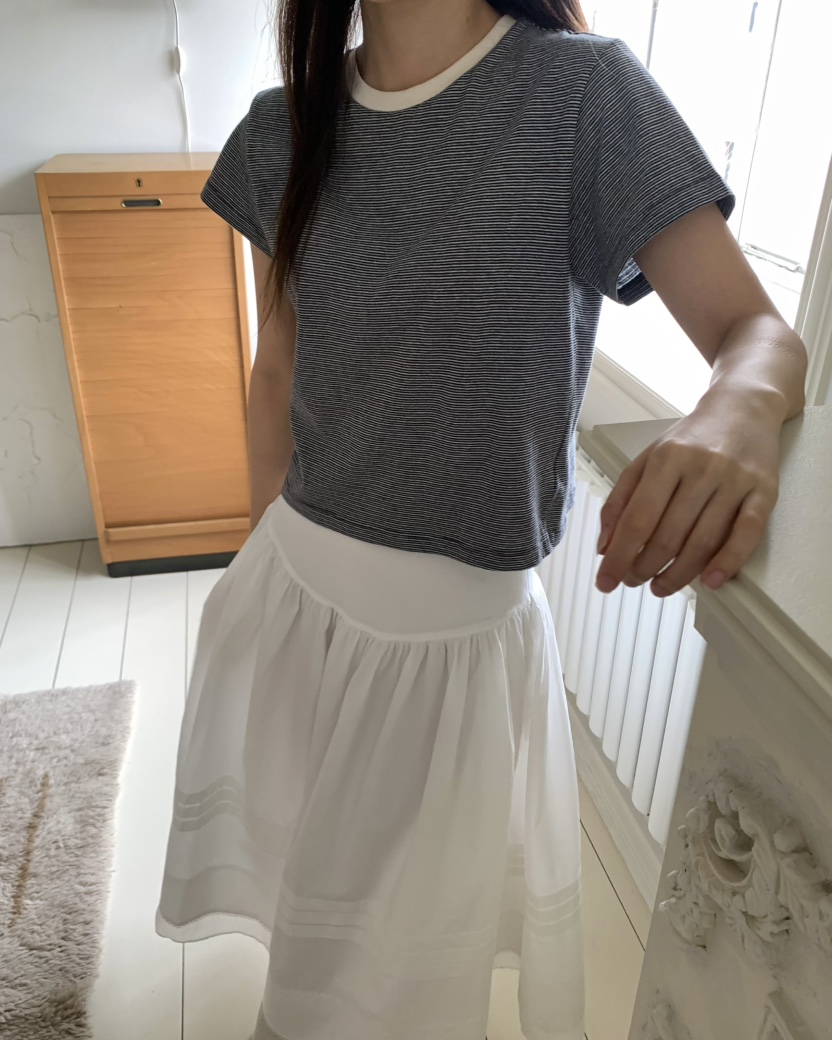 PEBBLE韓國直郵㊣東大門實拍女裝新品人氣推薦時尚25春夏T恤PEBBLE/LAYERT恤