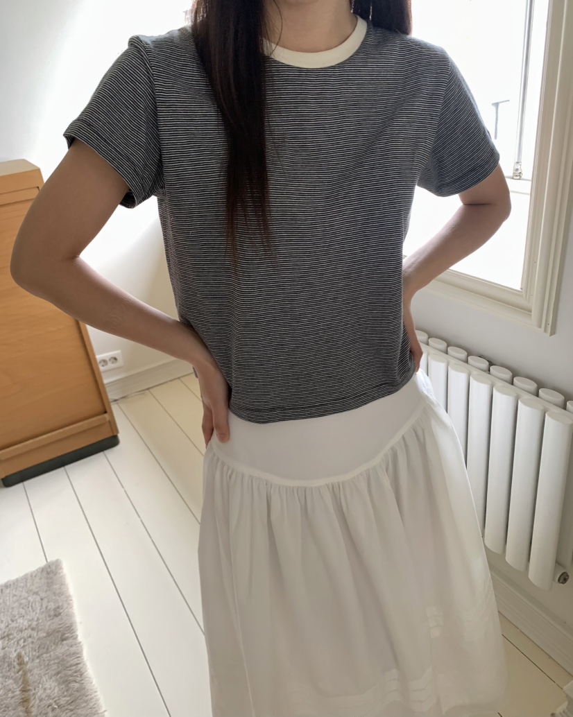 PEBBLE韓國直郵㊣東大門實拍女裝新品人氣推薦時尚25春夏T恤PEBBLE/LAYERT恤