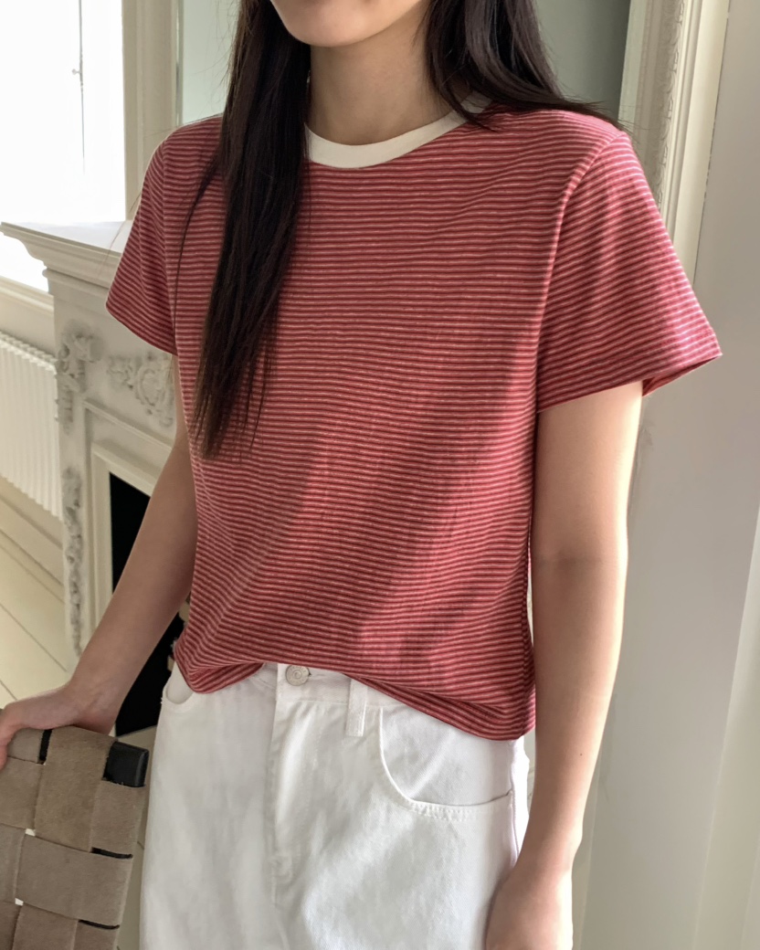 PEBBLE韓國直郵㊣東大門實拍女裝新品人氣推薦時尚25春夏T恤PEBBLE/LAYERT恤