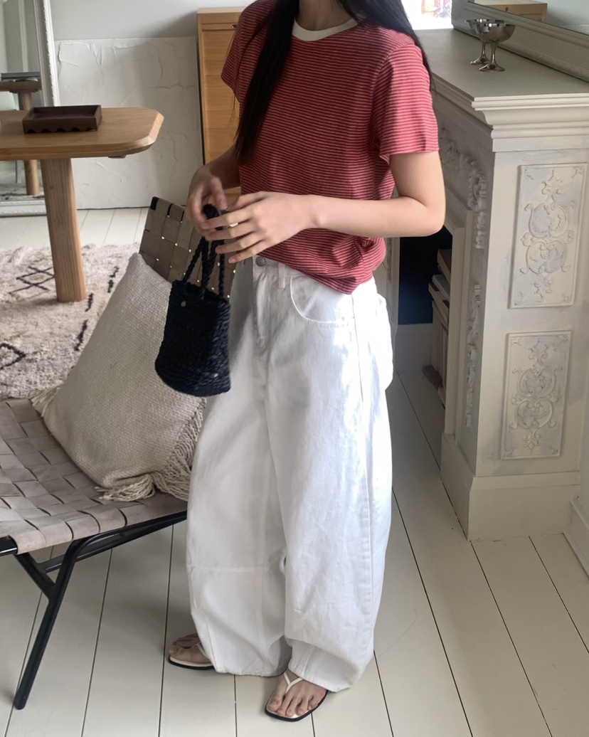 PEBBLE韓國直郵㊣東大門實拍女裝新品人氣推薦時尚25春夏T恤PEBBLE/LAYERT恤
