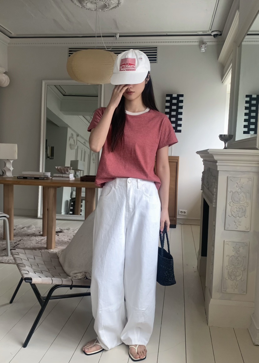 PEBBLE韓國直郵㊣東大門實拍女裝新品人氣推薦時尚25春夏T恤PEBBLE/LAYERT恤