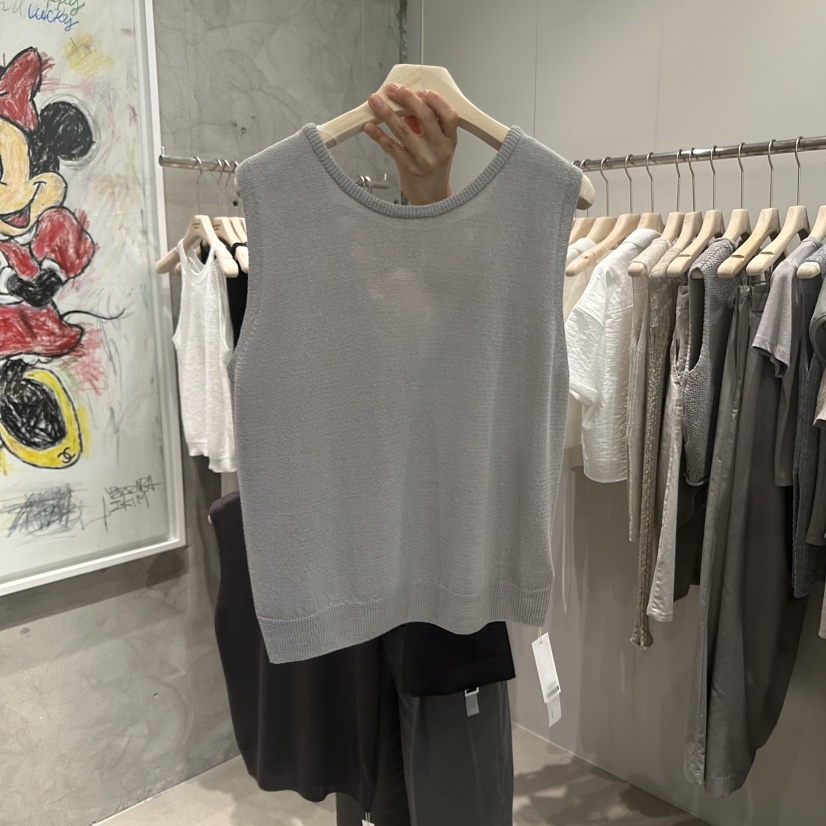 LAMAGIEPIE直郵韓國代購㊣女裝新款休閑25春夏時尚吊帶背心V領LAMAGIE GREY吊帶/背心