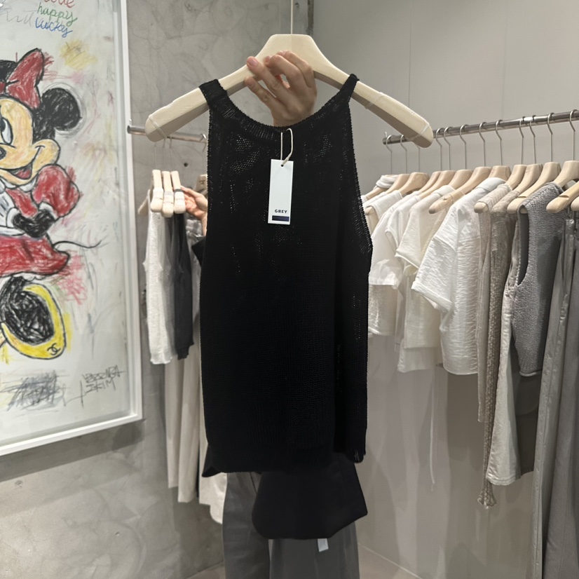LAMAGIEPIE韓國直郵㊣東大門實拍女裝新款熱賣休閑吊帶背心LAMAGIE GREY吊帶/背心